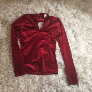 Long sleeve velvet top